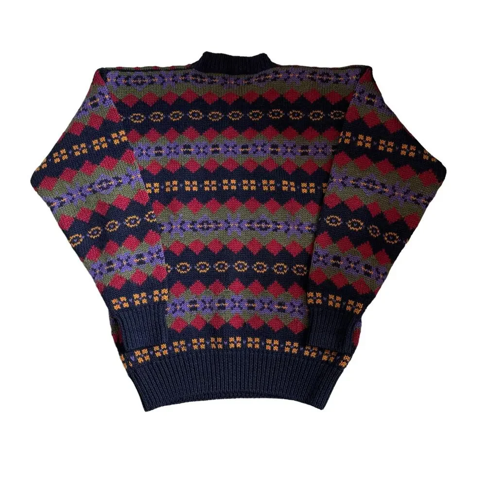 GAP Multicolor Patterned Crewneck Sweater